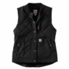 'Carhartt' Women's Rugged Flex Canvas Insulated Rib Collar Vest - Black