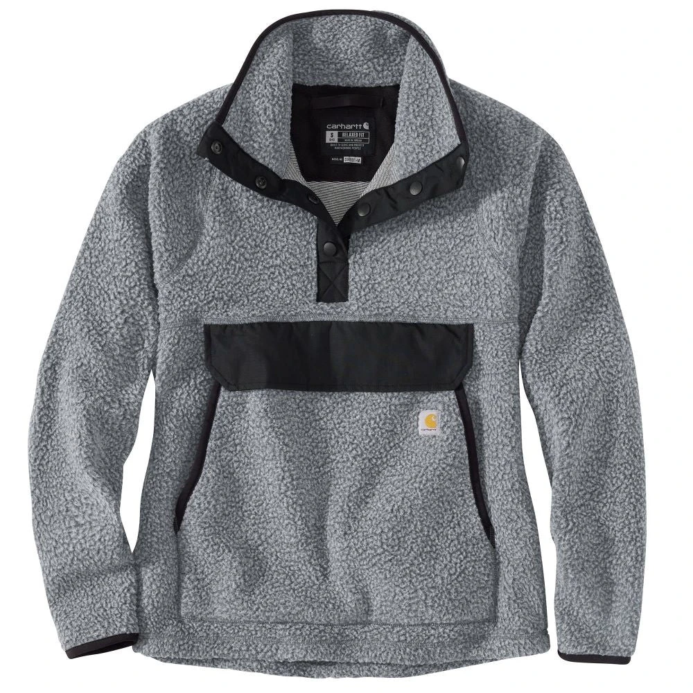 'Carhartt' Women's Fleece 1/4 Relaxed Fit Fleece Jacket - Granite Heather 1 'Carhartt' Women's Fleece 1/4 Relaxed Fit Fleece Jacket - Granite Heather
