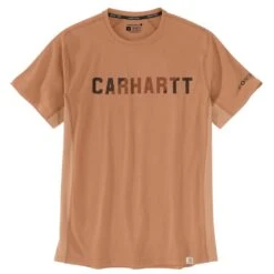 'Carhartt' Men's Force® Relaxed Fit Midweight Block Logo T-Shirt - Dusty Orange