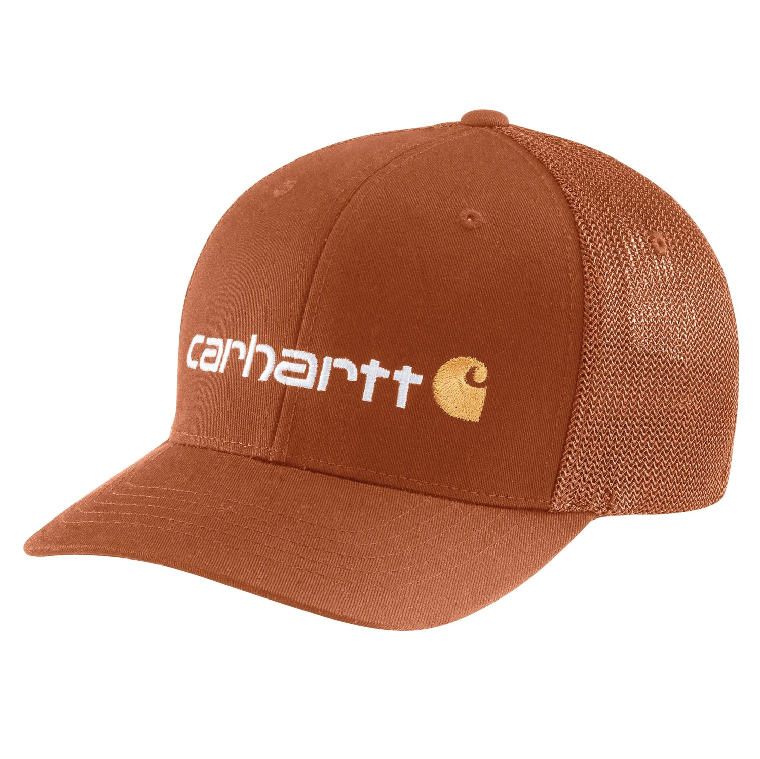 'Carhartt' Men's Rugged Flex Fitted Canvas Mesh-Back Logo Graphic Cap - Burnt Sienna 1 'Carhartt' Men's Rugged Flex Fitted Canvas Mesh-Back Logo Graphic Cap - Burnt Sienna