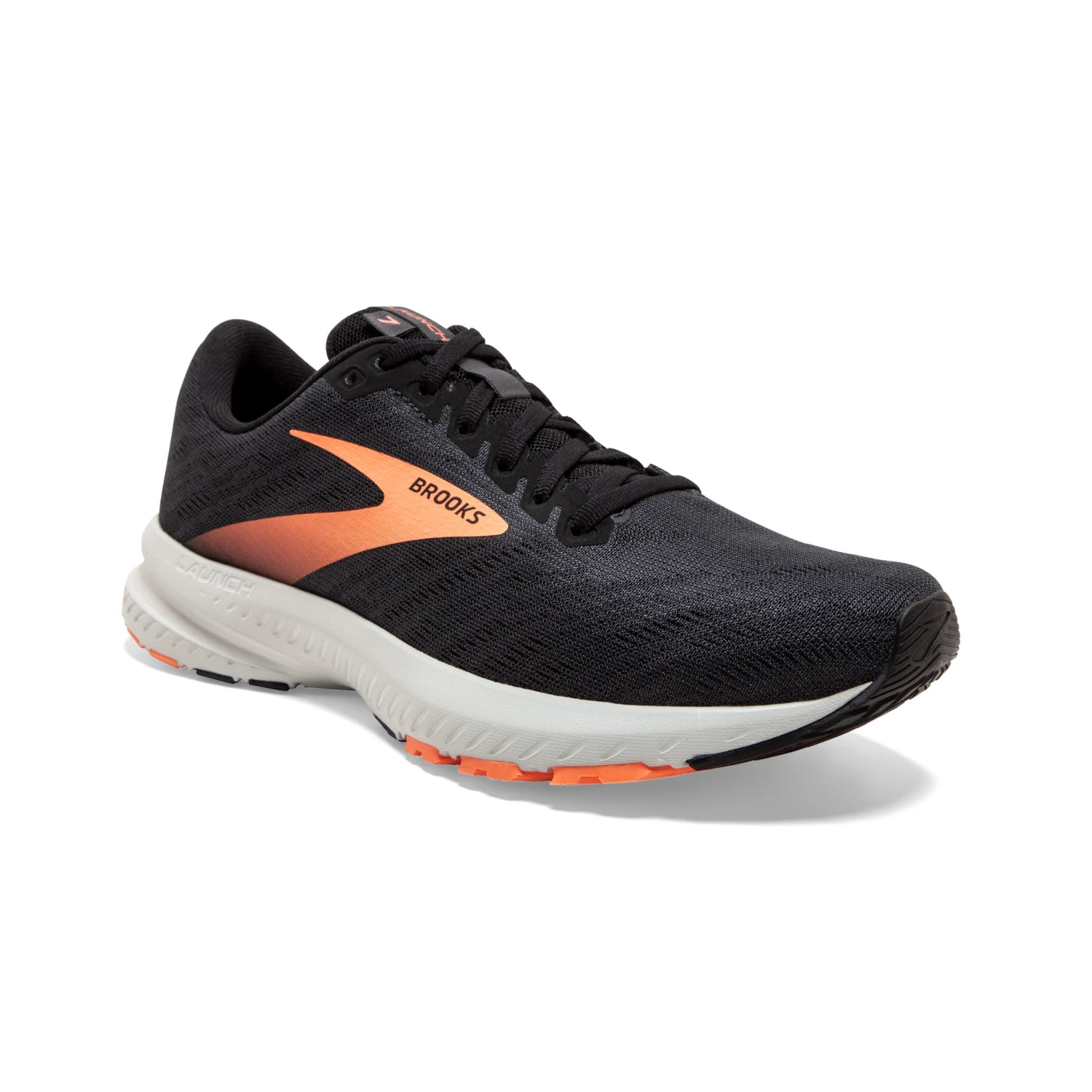 'Brooks' Women's Launch 7 - Black / Cantaloupe 2 'Brooks' Women's Launch 7 - Black / Cantaloupe - Image 2