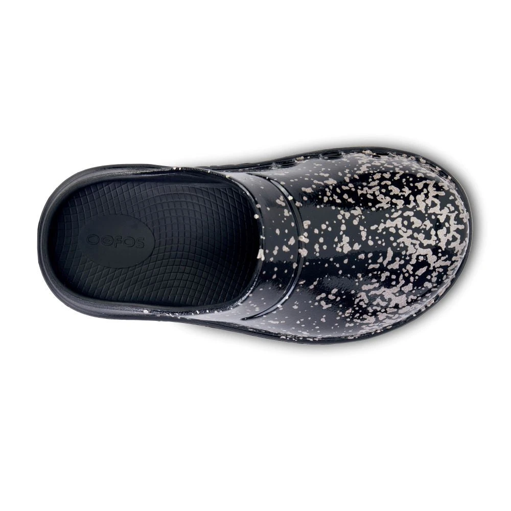 'OOFOS' Women's OOcloog Clog Limited Edition - Black / Champagne Pop 2 'OOFOS' Women's OOcloog Clog Limited Edition - Black / Champagne Pop - Image 2