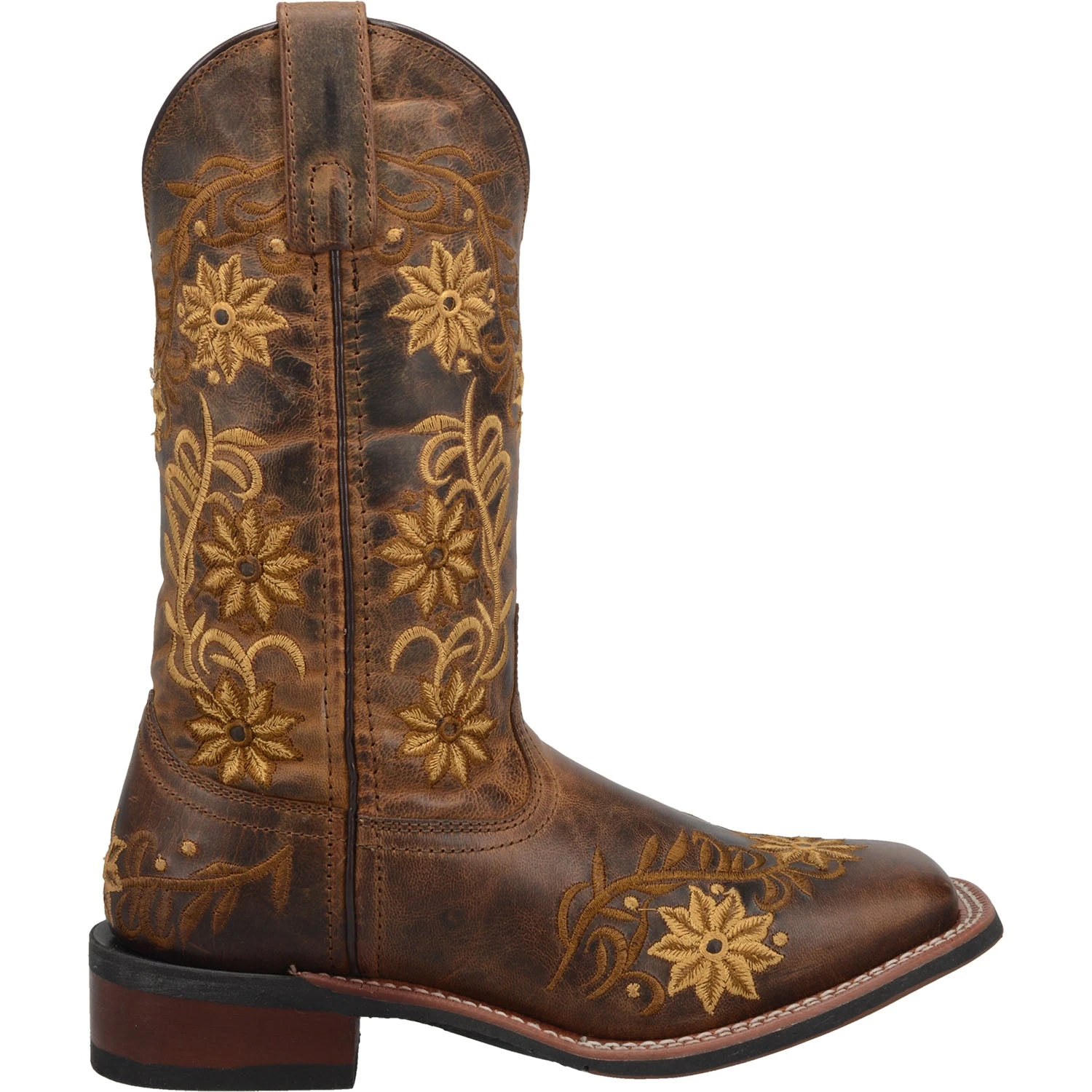 'Laredo' Women's 11" Secret Garden Western Square Toe - Brown 1 'Laredo' Women's 11" Secret Garden Western Square Toe - Brown