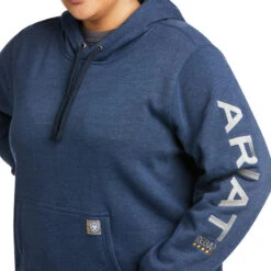 'Ariat' Women's Rebar Graphic Hoodie - Navy Heather -Cheap Clothing Store F21 WMS WORK 10037618 detail01 plus 1024x1024@2x