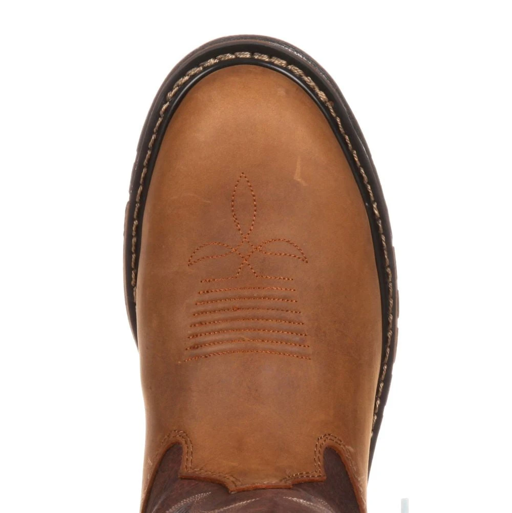 'Rocky' Men's 10" Original Ride Branson Roper WP Round Toe - Tan / Bridle Brown 2 'Rocky' Men's 10" Original Ride Branson Roper WP Round Toe - Tan / Bridle Brown - Image 2