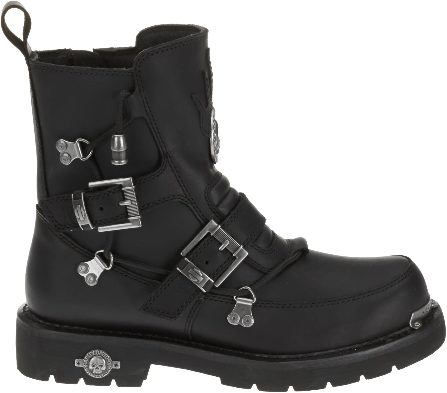'Harley Davidson' Men's 6" Distortion Skull Zip Boot - Black 1 'Harley Davidson' Men's 6" Distortion Skull Zip Boot - Black