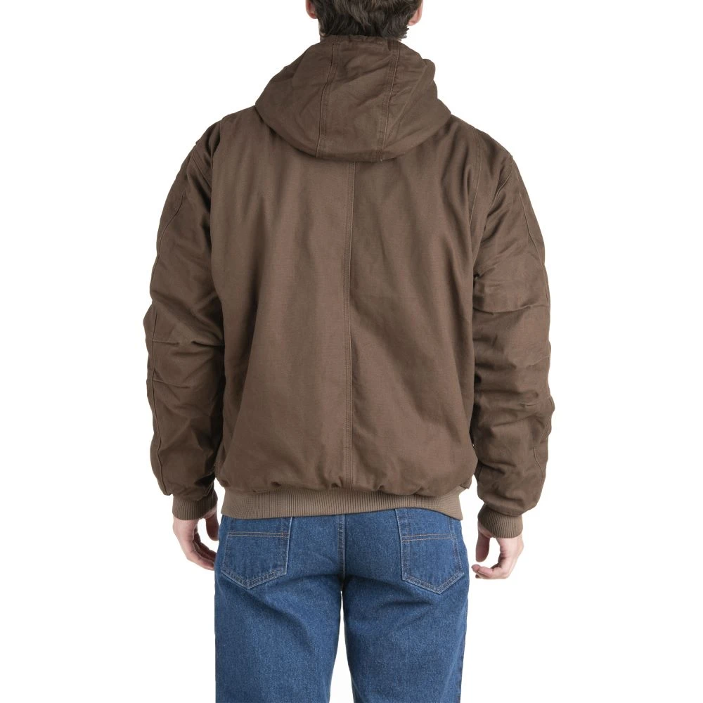 'Berne' Men's Highland Washed Hooded Jacket - Bark 2 'Berne' Men's Highland Washed Hooded Jacket - Bark - Image 2
