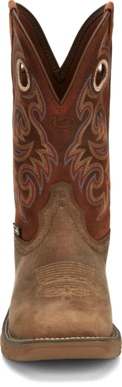 'Justin' Men's 11" Rush Western Square Toe - Peanut Tan / Bronze Orange -Cheap Clothing Store JST 008 SE7402 1024x1024@2x