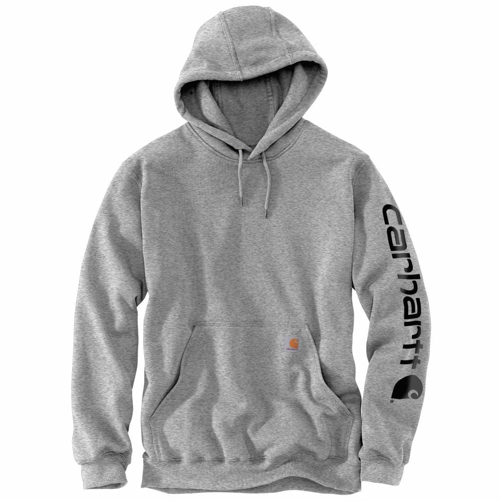'Carhartt' Men's Midweight Logo Hoodie - Heather Grey / Black 1 'Carhartt' Men's Midweight Logo Hoodie - Heather Grey / Black