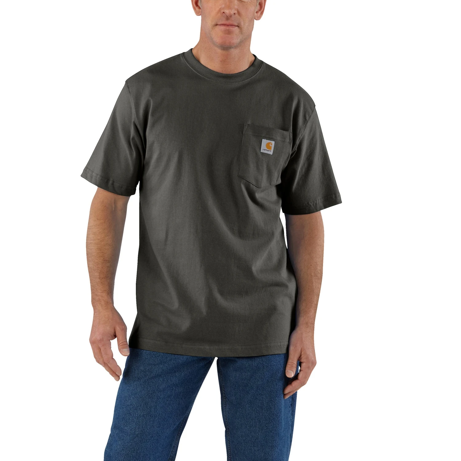 'Carhartt' Men's Loose Fit Heavyweight Pocket T-Shirt - Peat 1 'Carhartt' Men's Loose Fit Heavyweight Pocket T-Shirt - Peat