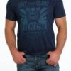 'Cinch' Men's Grit/Glory Screen Print T Shirt - Navy