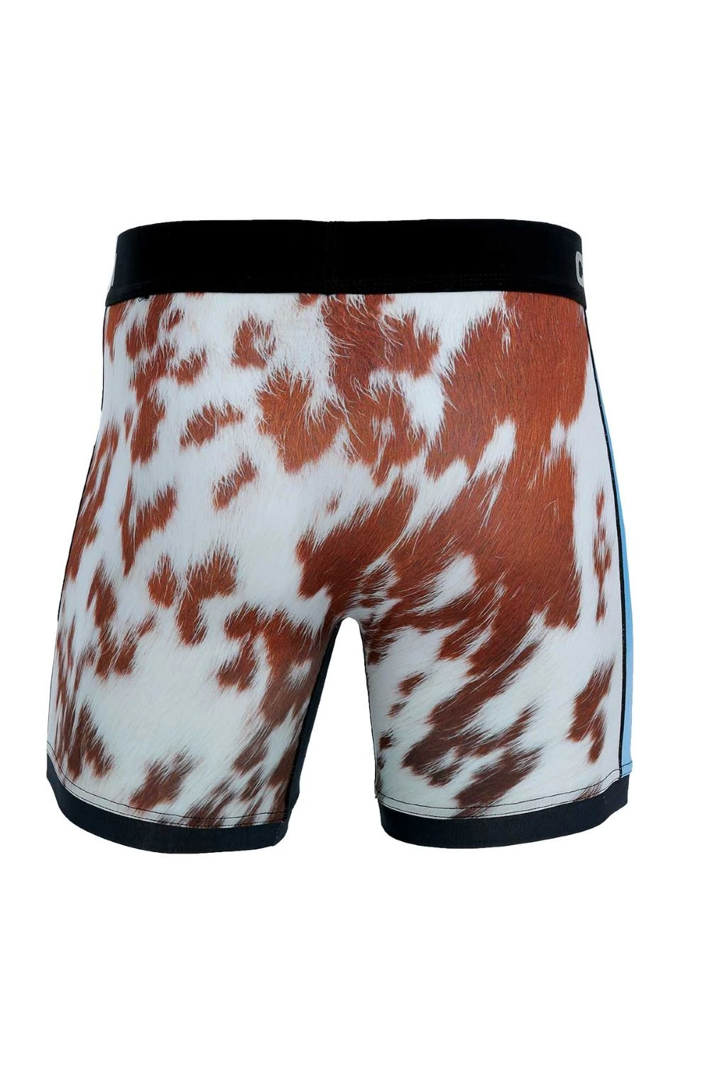 'Cinch' Men's 6" Cow Boxer Brief - Blue / Brown 2 'Cinch' Men's 6" Cow Boxer Brief - Blue / Brown - Image 2