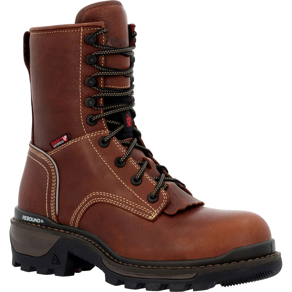 'Rocky' Men's 9" Rams Horn EH WP Logger Soft Toe - Brown 6 'Rocky' Men's 9" Rams Horn EH WP Logger Soft Toe - Brown - Image 6