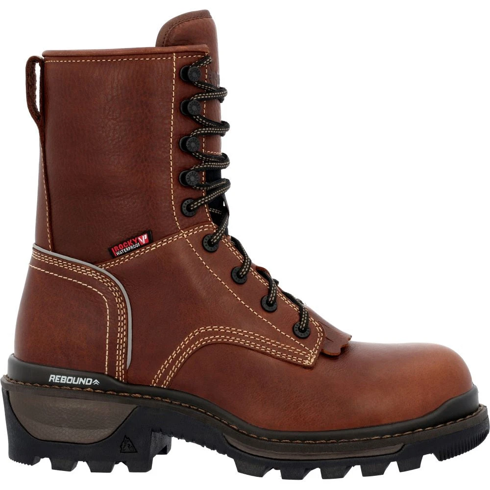 'Rocky' Men's 9" Rams Horn EH WP Logger Soft Toe - Brown 1 'Rocky' Men's 9" Rams Horn EH WP Logger Soft Toe - Brown