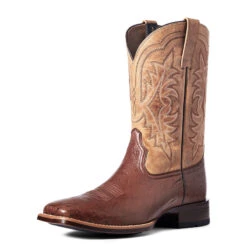 'Ariat' Men's 11" Night Life Ultra Western Square Toe - Antique Tabac Smooth Quill Ostrich / Sorrel Brown -Cheap Clothing Store S22 MNS WEST 10040344 front 1024x1024@2x