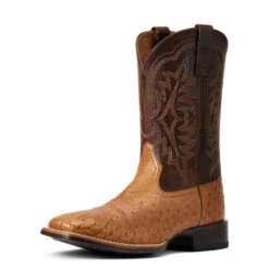 'Ariat' Men's 11" Night Life Ultra Western Square Toe - Ranger Smooth Quill Ostrich / Beam Brown -Cheap Clothing Store S22 MNS WEST 10040345 3 4 front 1024x1024@2x