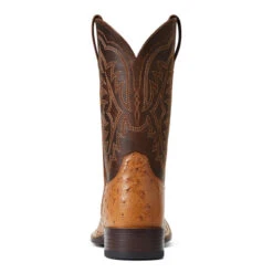 'Ariat' Men's 11" Night Life Ultra Western Square Toe - Ranger Smooth Quill Ostrich / Beam Brown -Cheap Clothing Store S22 MNS WEST 10040345 heel 1024x1024@2x