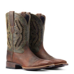 'Ariat' Men's 11" Rowder VentTEK 360° Western Square Toe - Rust / Forest Green -Cheap Clothing Store S23 MNS WEST 10044478 pair 1024x1024@2x