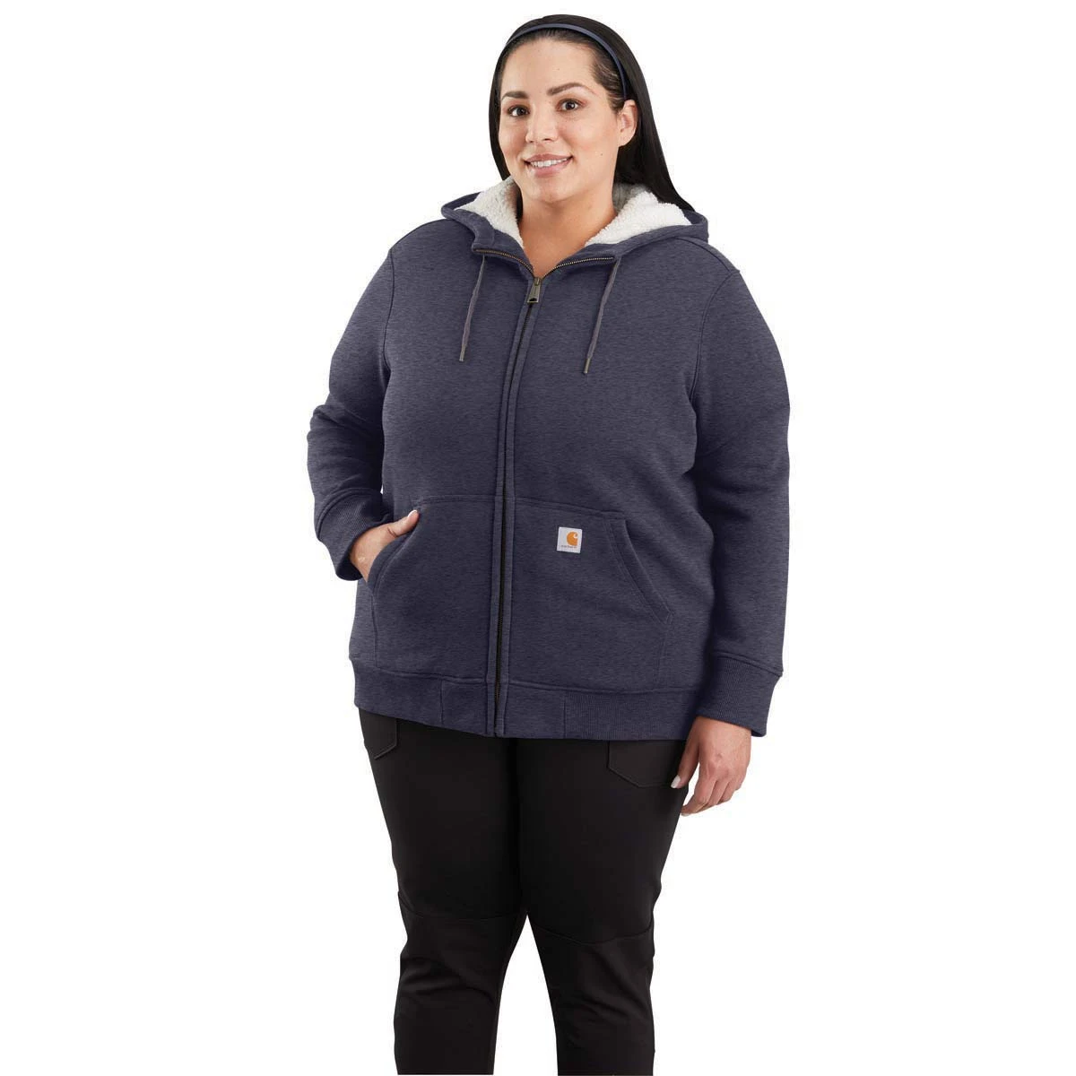 'Carhartt' Women's Clarksburg Sherpa-lined Full Zip Hoodie - Graystone Heather 1 'Carhartt' Women's Clarksburg Sherpa-lined Full Zip Hoodie - Graystone Heather